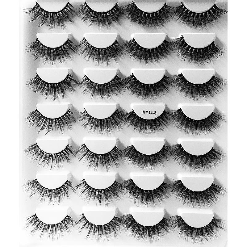 False Eyelashes Curly Multi -Layered Three -Dimensional Imitation Mink Hair Cross Thick Messy Eyelashes