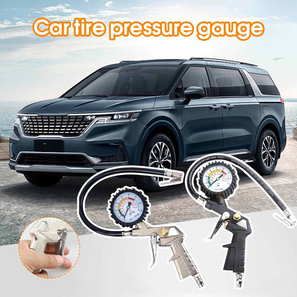 220Psi/16Bar Car Tire Pressure Multi-Function Tire Pressure Monitoring Tool Air Pressure Gauge Suitable For Air Compressor Tire Chucks 1