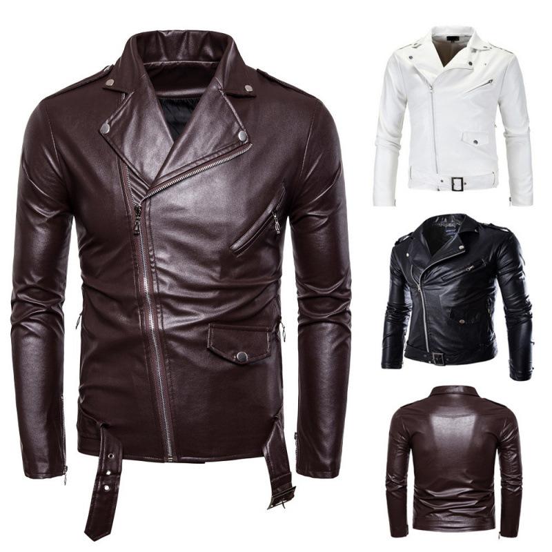 Men's leather jacket spring and autumn new men's leather jacket youth coat trend