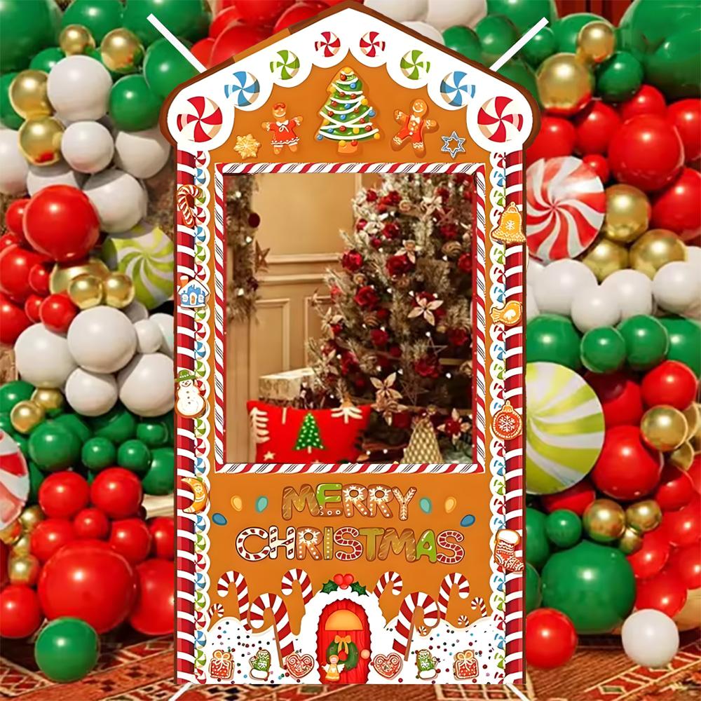 

1pc90x180 Christmas Photo Booth Frame Background Banner Happy New Year Christmas Party Decoration Xmas Gifts Photo Shoot Props Other