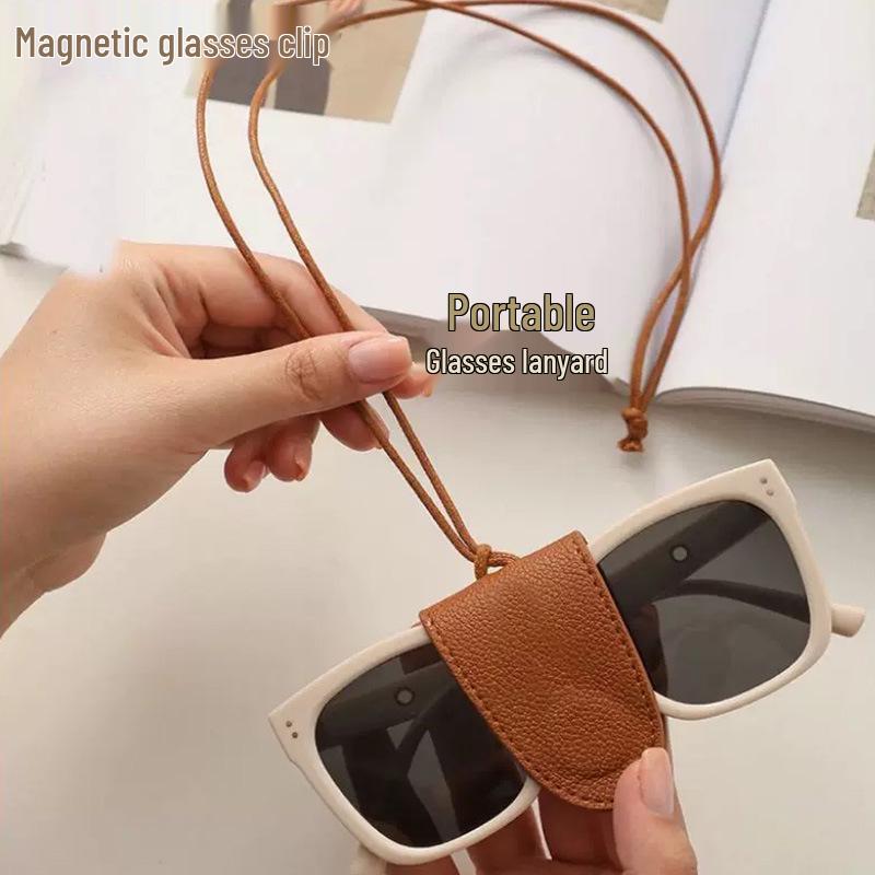Portable Leather Cool Style Necklace Bag for Bluetooth Headset, Glasses, Keys