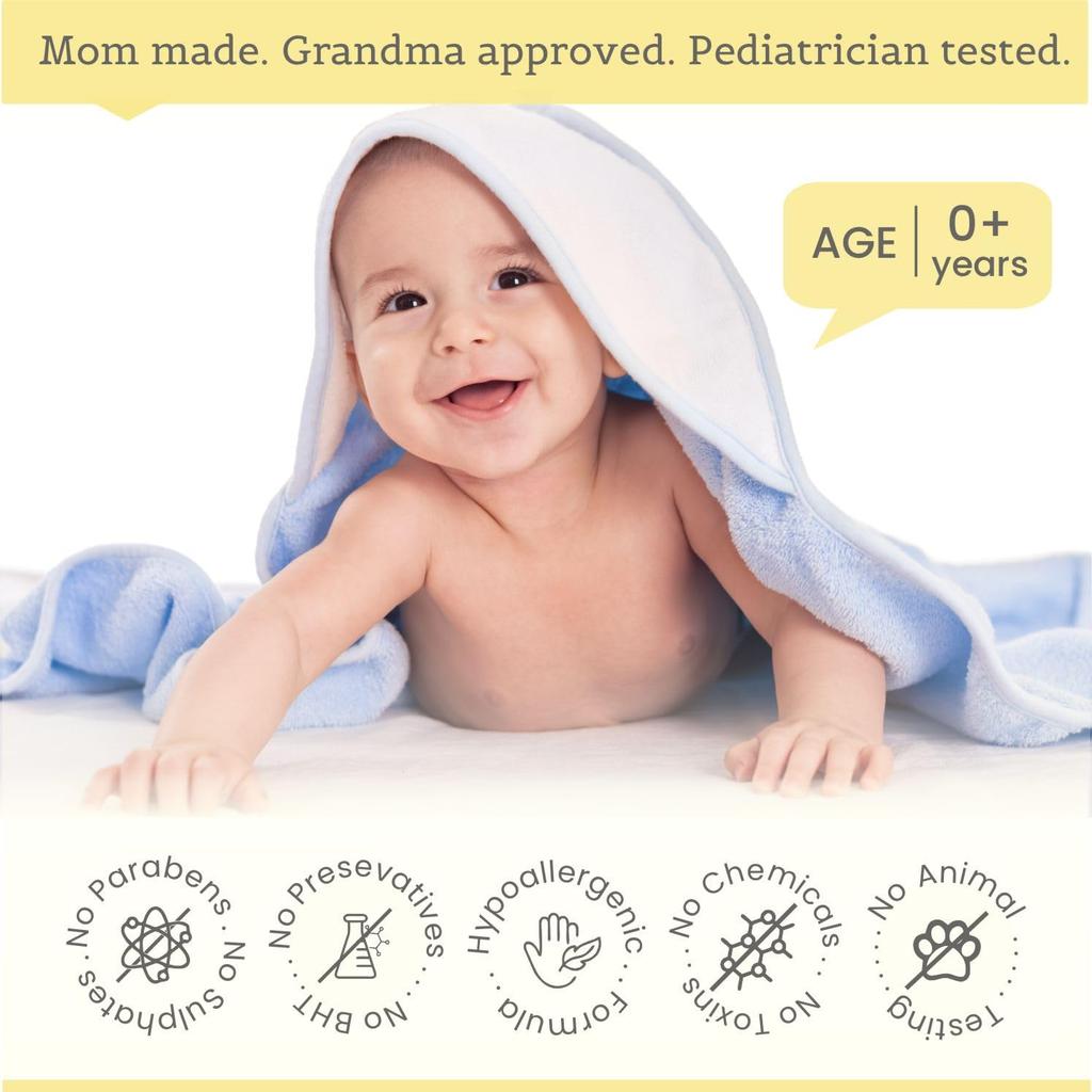 Olio per Massaggio Prakrta Baby 200ml - Olio di Cocco Vergine con Vitamina E ed Estratto di Avocado | Cura del bambino nutriente e delicata | 100% naturale, commestibile