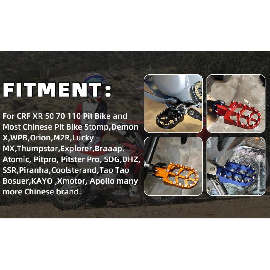Suport pentru picioare universale CNC colorate pentru picior pentru HONDA CRF XR 50 70 110 M2R SDG DHZ SSR KAYO Pit Bike