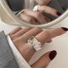 Sugar Cube Irregular Ring Retro Index Finger Ring Personalized Opening Adjustable Ring
