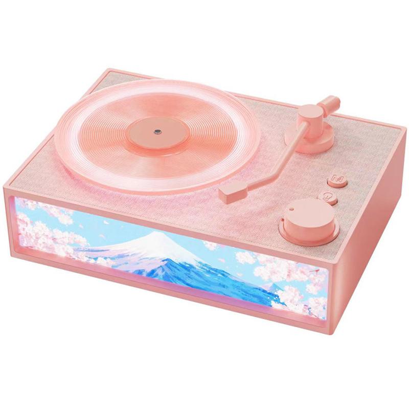 

Retro Bluetooth-compatible Speaker Classic Record Player Style Home Decor Birthday Gift Pink