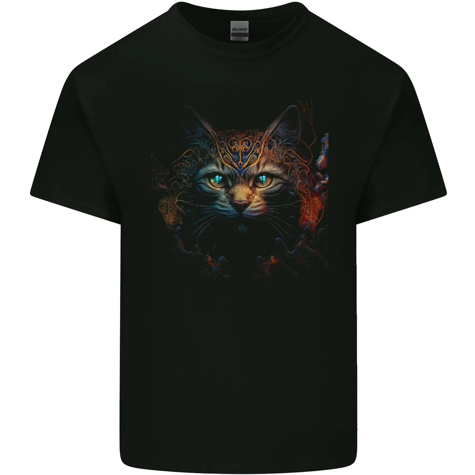 A Fantasy Cat With Cool Colours 4 Kids T-Shirt Childrens 4XL