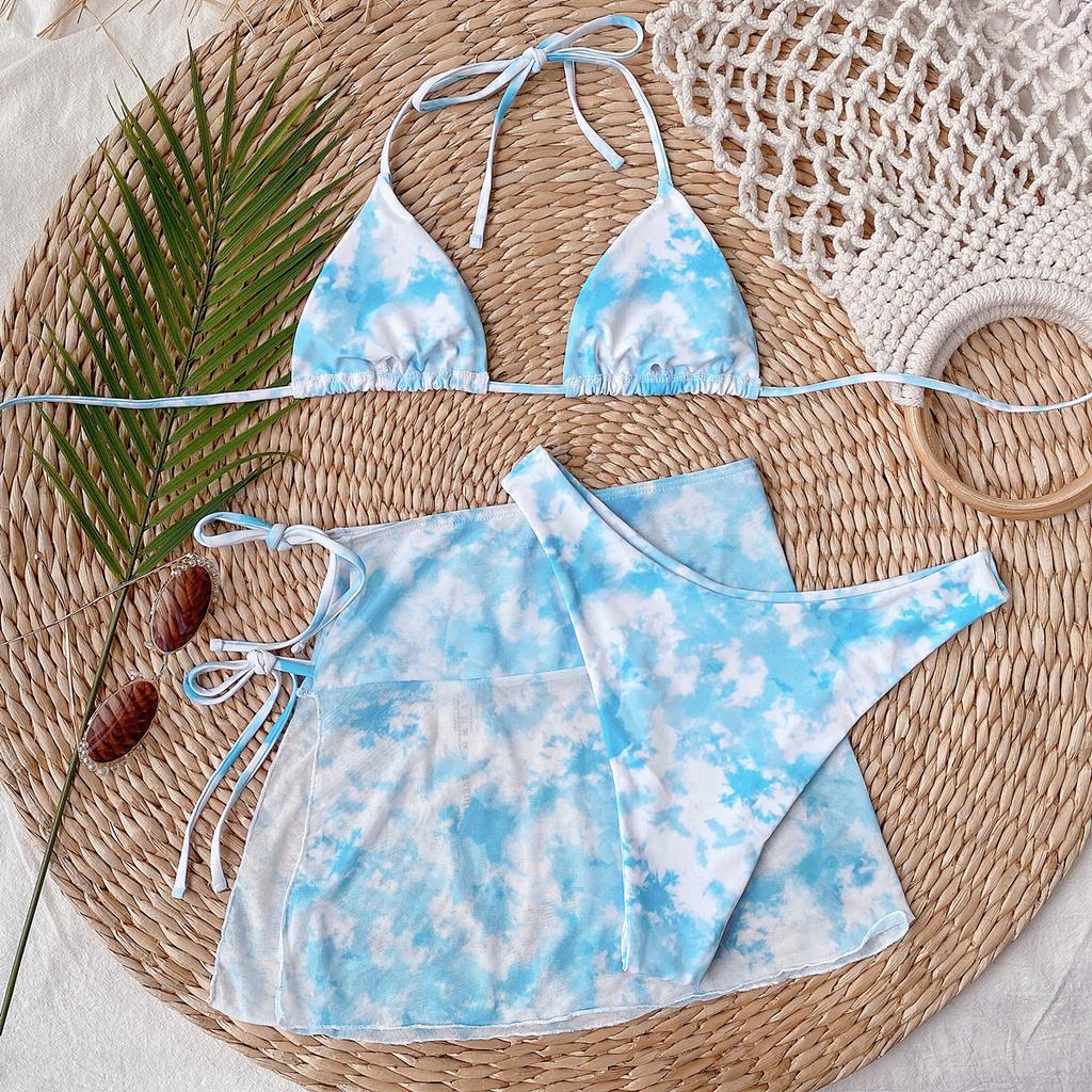 Women's Bikini Swimsuit Split Three-piece Swimsuit Tie-dye 4 Color