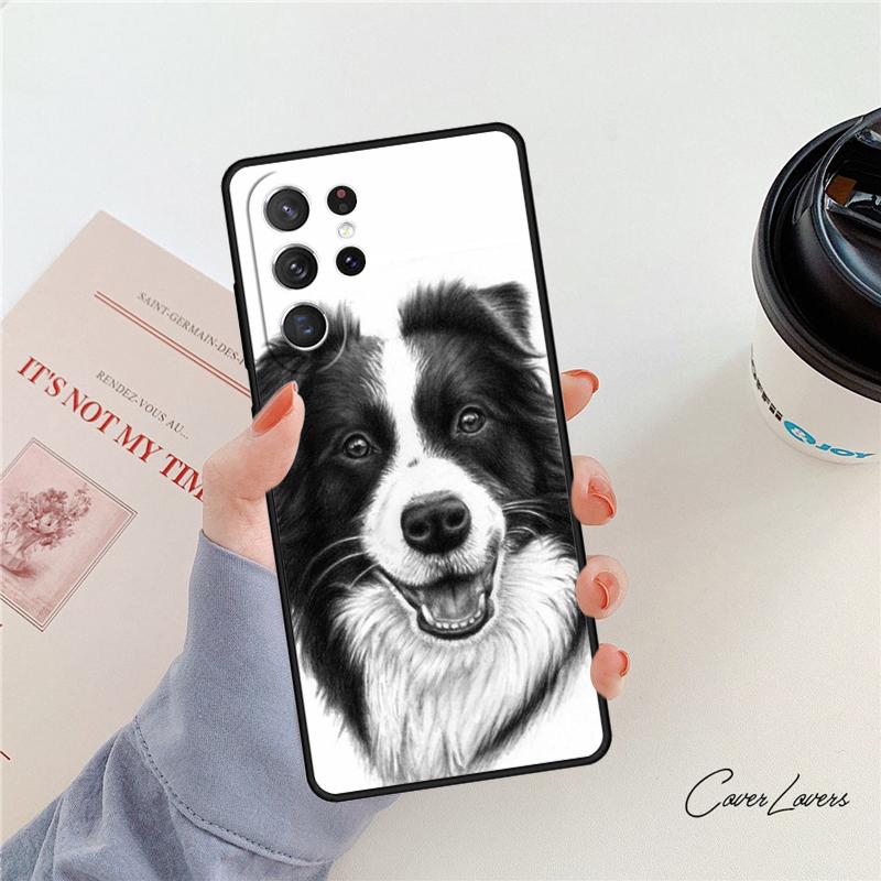 Border Collie Dog phone case For Samsung Galaxy S24 S25 S23 S22 Ultra Note 10 20 Plus S20 S21 FE Cover