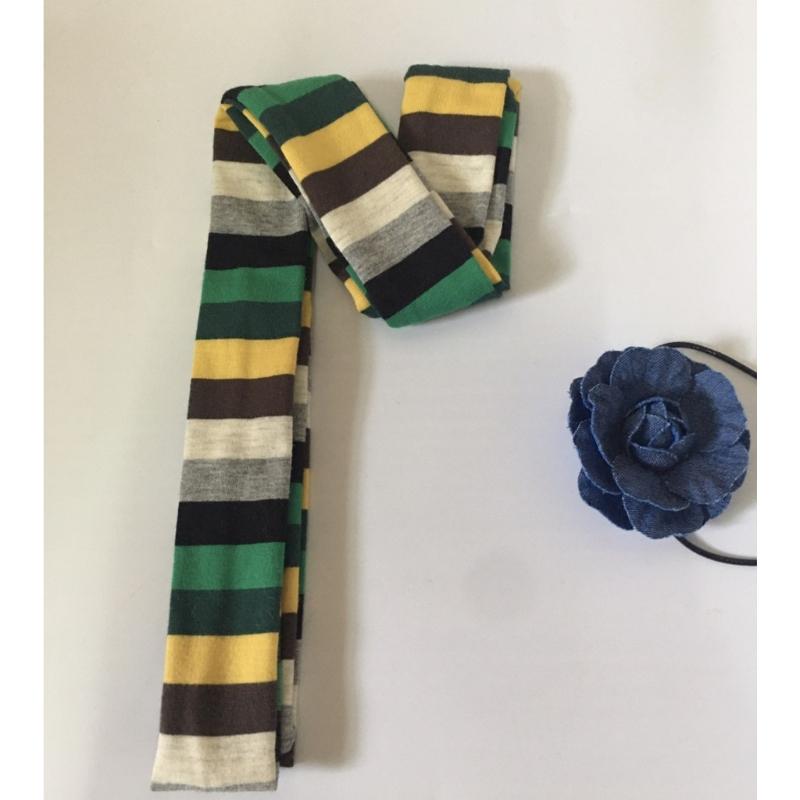 Harajuku Y2K Punk Long Scarf Rainbow Striped Skinny Neckerchief for All Ages