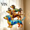 Einzigartiges Geschenk für Freunde Dackel Hängendes Ornament, Acryl Fenster Sonnenfänger, Niedliche Fänger Dekoration Fenster Hund Haus Zimmer Dekor, Veranda