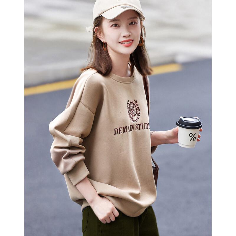 Damen Pendler Rundhals Buchstaben Air Layer Sweatshirt