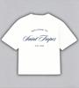 Bem-vindo a Saint-Tropez Camiseta Masculina Feminina Riviera Francesa Férias de Verão Algodão Manga Curta Casual Oversized Unissex