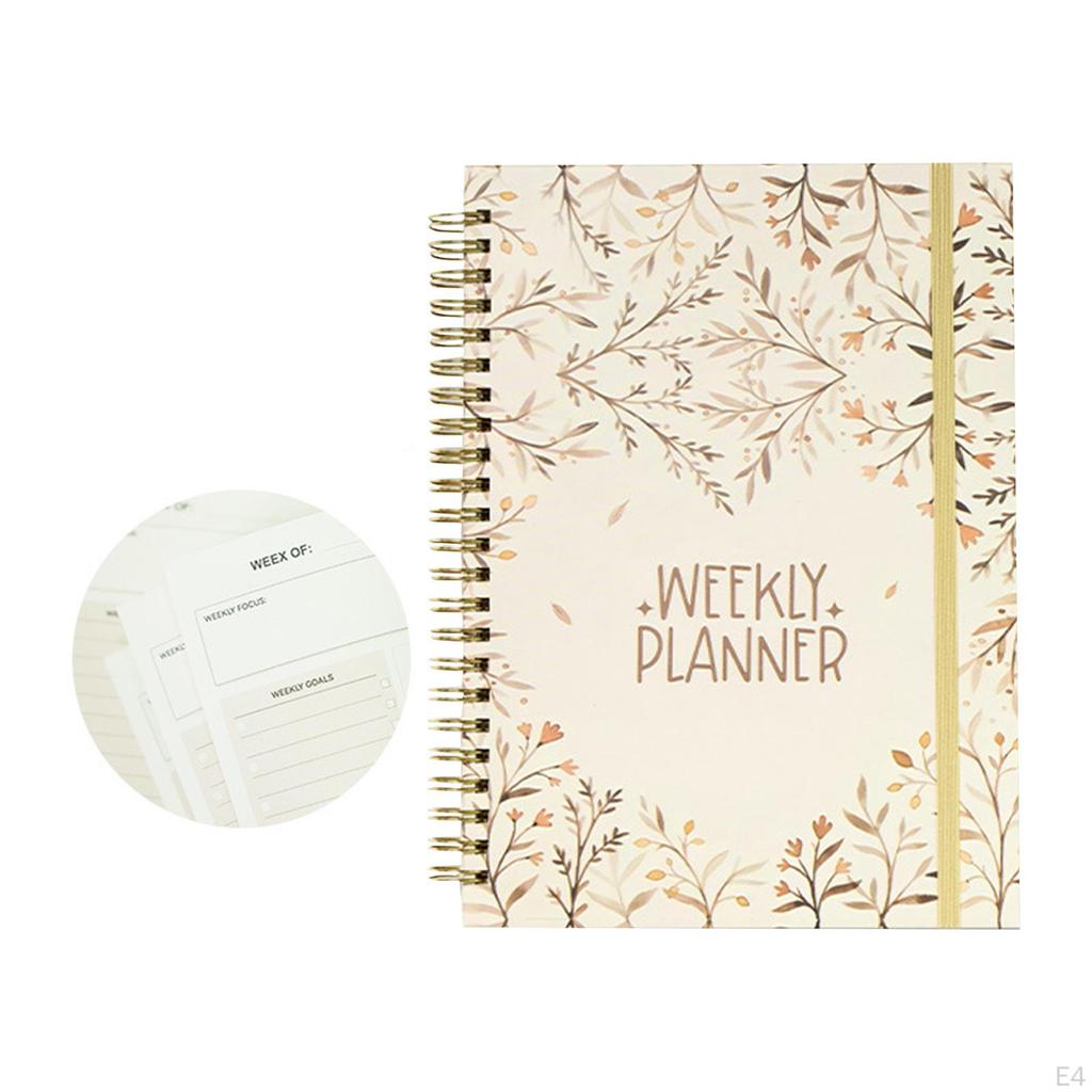 Weekly Planner Notebook Productivity Organizer 142 Pages Metal Double Coil, 71 Sheets Academic