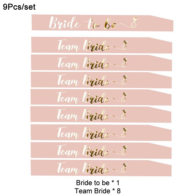 1Set Bride To Be Team Bride Satin Sash for Wedding Engagement Bridal Shower Decorations Bachelorette Party Hen Night Supplies