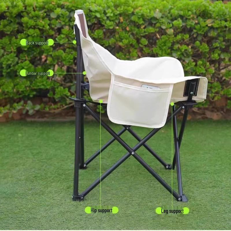 Portable Outdoor Folding Moon Chair for Camping, Beach, Fishing, and Sketching