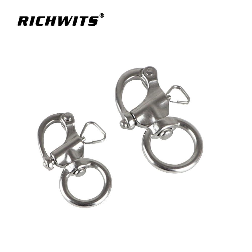 Stainless Steel 316 Quick Release Swivel Spring Snap Shackle for Camera Straps 20x65mm 316 Stainless Steel (Single Weight 41g)