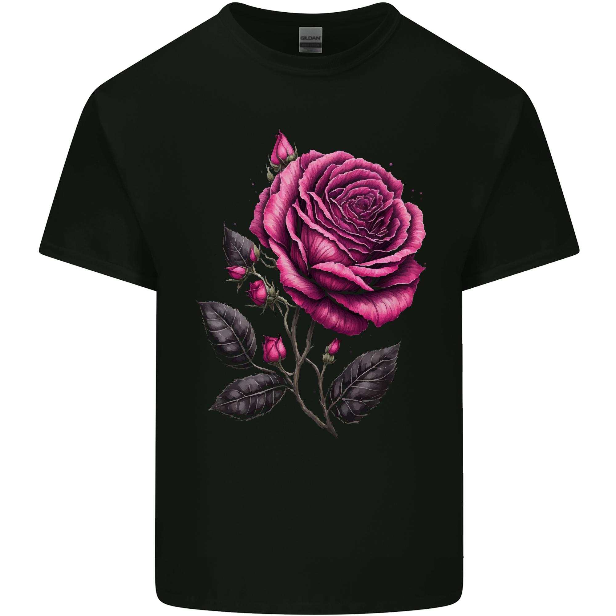 A Pink Rose Gothic Goth Unisexs Light Cotton TShirt S