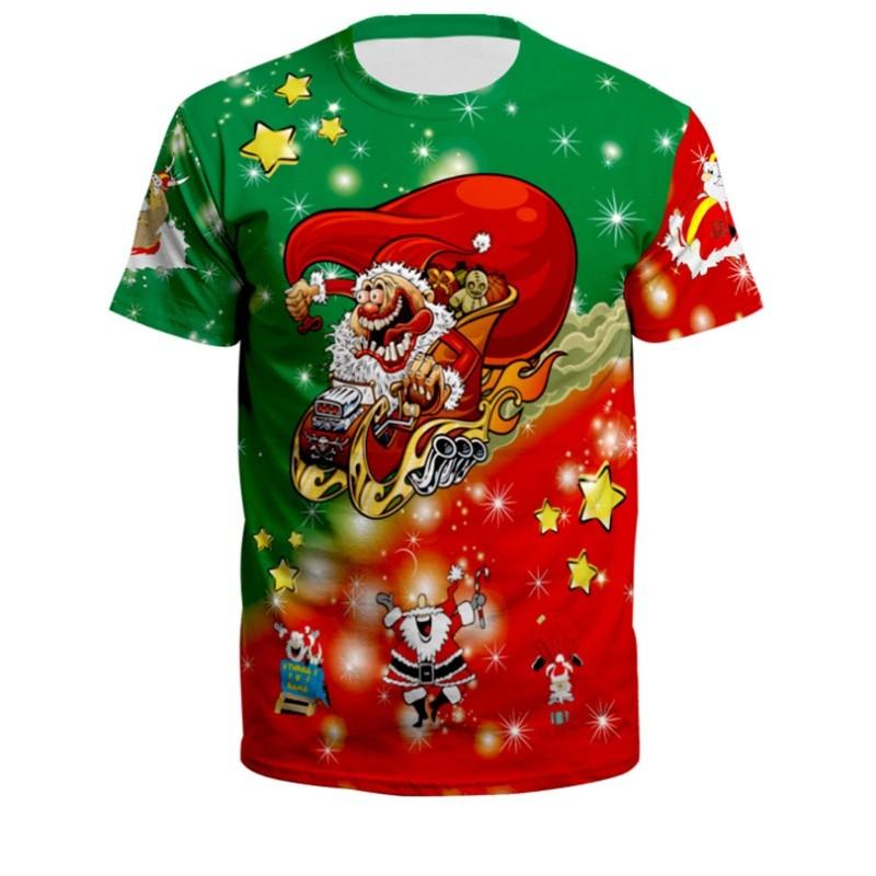 

Neutral couple Christmas T-shirt short sleeved 3D printed casual Christmas T-shirt 6XL