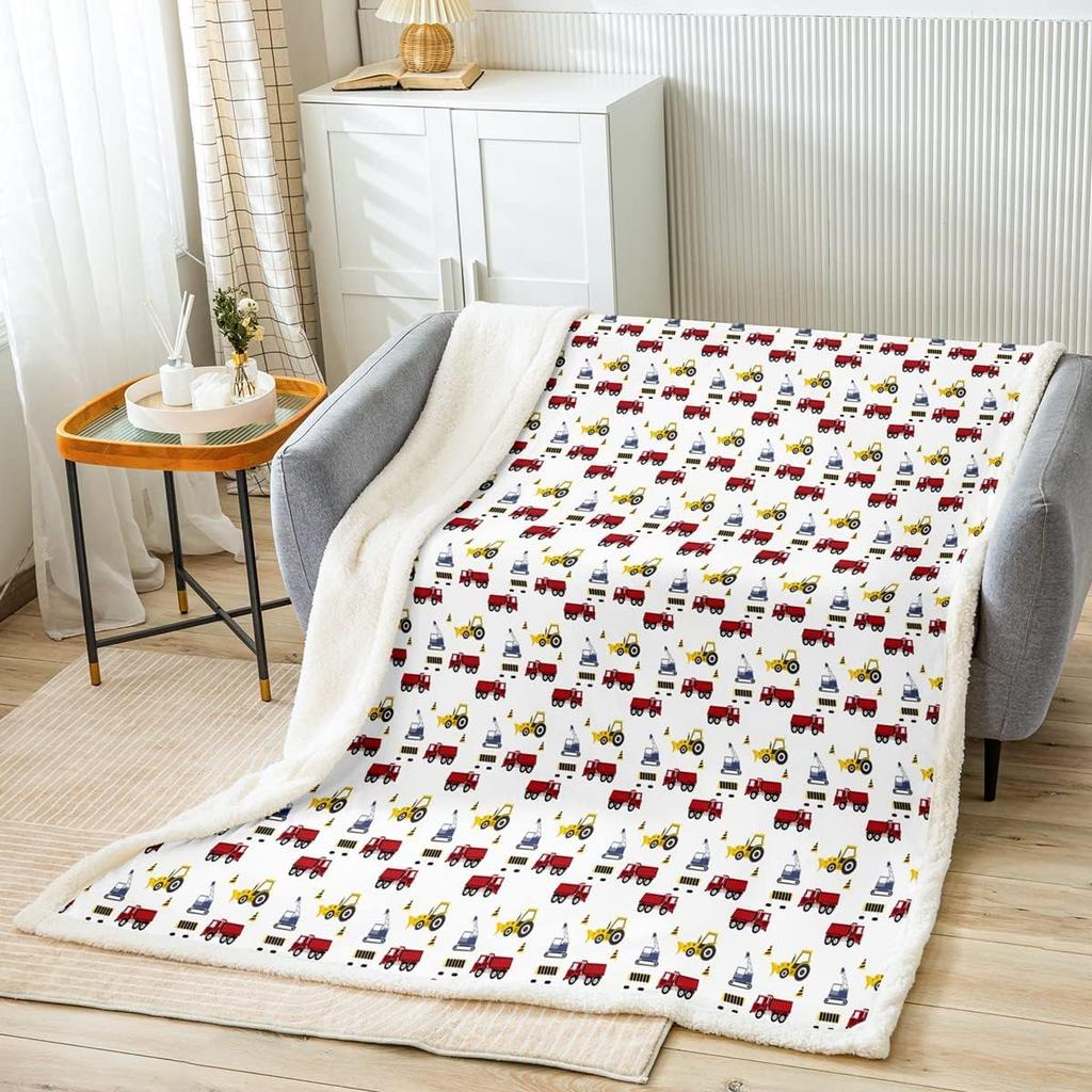 Feelyou Luxury D Aircraft Print Throw Blanket Perfect for Kids Teens Couch Bed Aviation Theme Sherpa Fleece x Inches