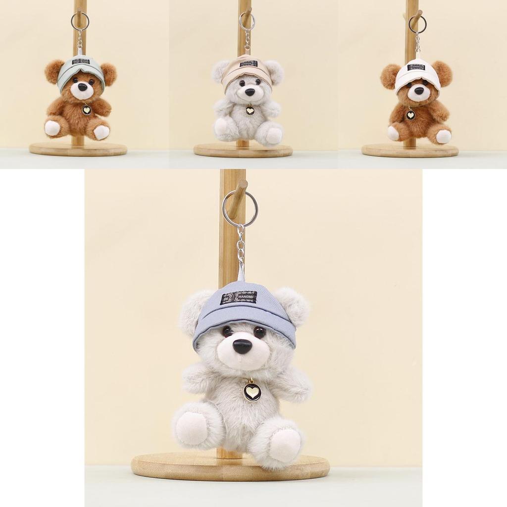 Cute Teddy Bear Plush Keychain Decor For Bags And Home Office Accessories