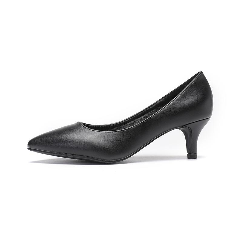 6CM Middle Heel Shallow Mouth Pointed Single Shoes White Work Footwear Professional High-heeled Shoes Women Wedding Shoes Bride