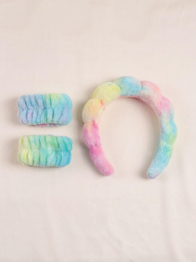 Farbverlauf Wolke Haarschmuck Set - Geflochtene Schwamm Stirnbänder und Schweißbänder.