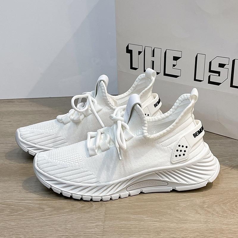 

Flying woven mesh sneakers women s spring, summer and autumn 2024 new breathable and versatile casual and lightweight soft-soled running shoes 35 чёрный