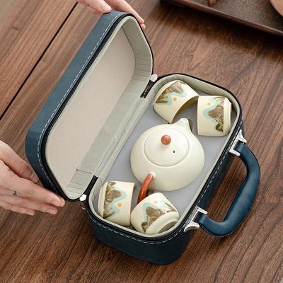 Travel Tea Set Ceramic Outdoor Simple Portable Tea Making Household Kung Fu Tea Set Kuaike Cup Can Be