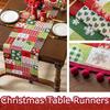 1PC Jacquard Dining Decor Ball Tassel Kitchen Polyester  Christmas Table Runner Party Table Decor Holiday 2 Sizes