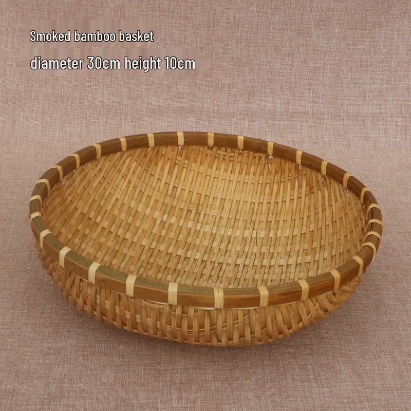 Bamboo Woven Winnowing Basket: Steamed Bun Storage, Vegetable Drainer, Rice Washer, Fruit Holder