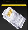 100pcs Cat6 Cat6e Cat5e RJ45 Connector Module Plug 1000Mbps Ethernet Cables Adapter Gold Plated Network Perforated Crystal Head
