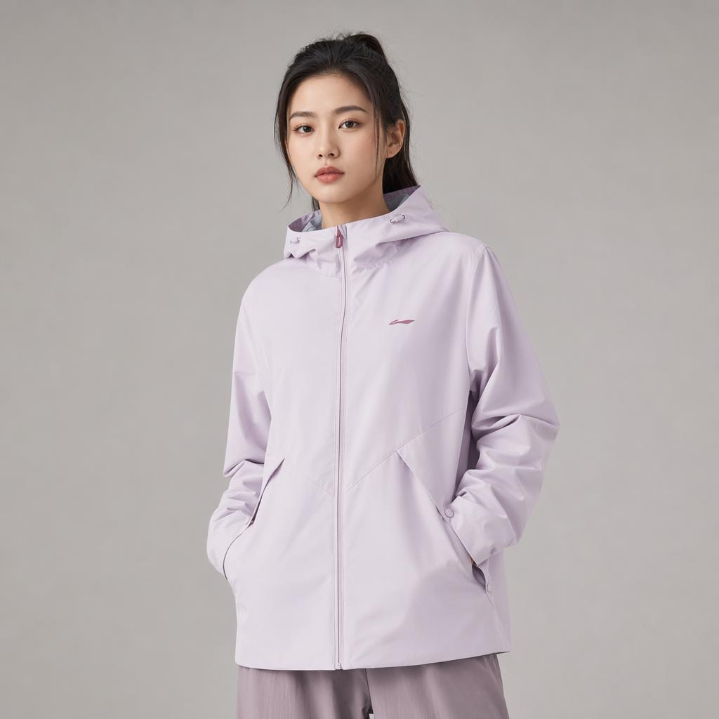 Li Ning Comprehensive Training Series Casual Sports Windproof Water-Repellent Jacket Women Jackets Cloud-Purple AFDV062-10