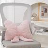 Rosa Satin-Schleifen-Lounge-Kissen mit Plüschbezug für Schlafzimmerdekoration und Bürokomfort