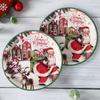 Thickened Christmas Disposable Tableware Set Santa Claus Print Paper Plate and Cups  New Year 2025