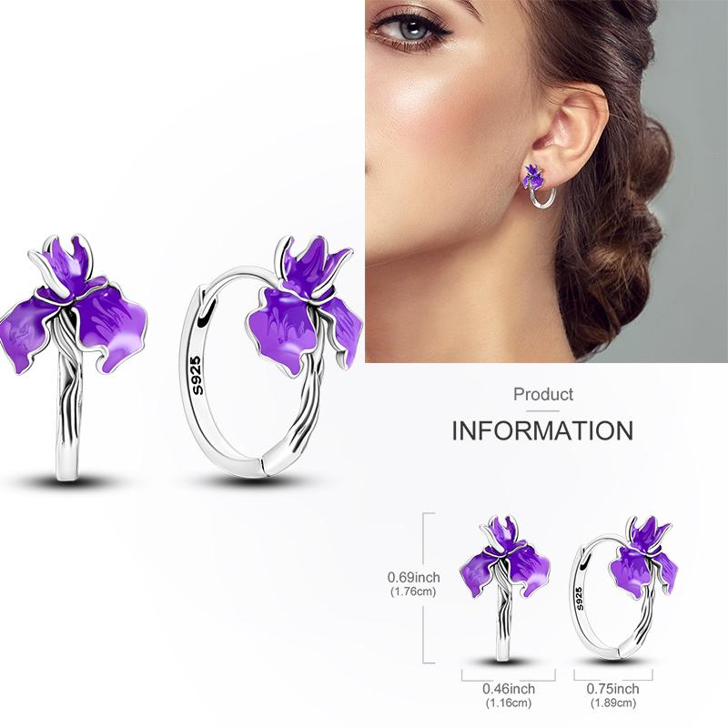 925 Silver Hoop Earring Moon Sun Earring Pendent Zircon Heart Shape Star Eardrop For Women Girl Making Jewelry