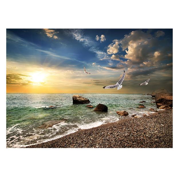 Sonnenaufgang, Meereslandschaft, Strand, Leinwandgemälde, moderne Poster und Drucke, Cuadros, Wandkunst, Bilder, Wohnzimmer, Heimdekoration, ohne Rahmen, ohne Rahmen