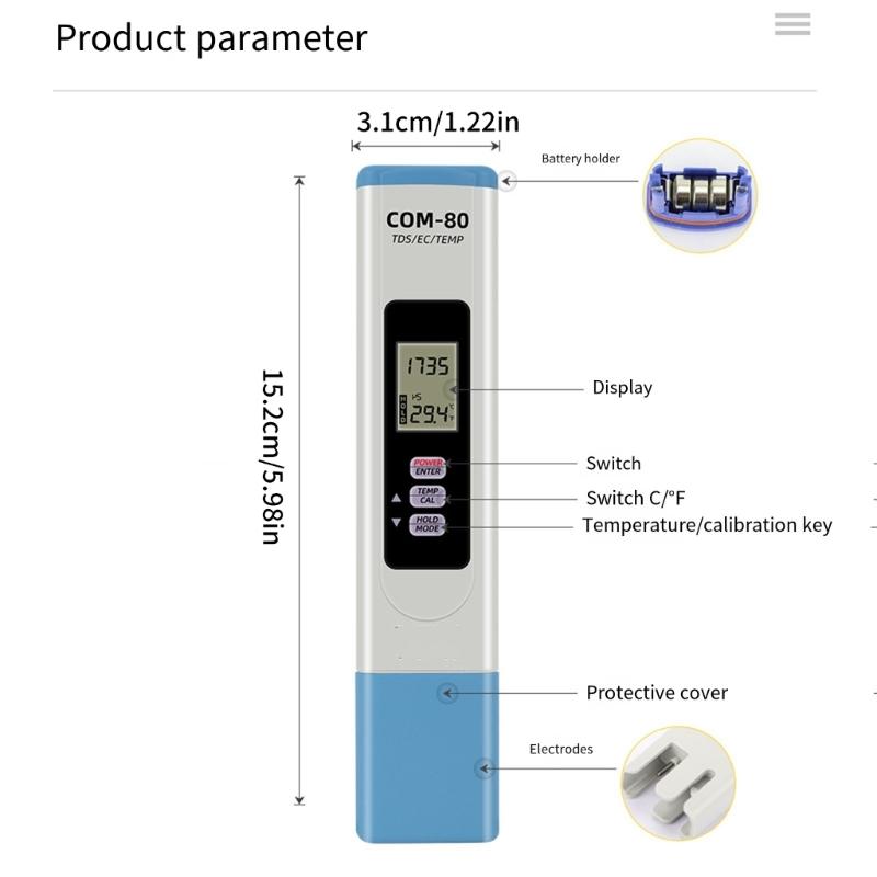 Waterproof Digital Salinity Tester Convenient Salinity and Temperature Tester for Accurate Water Quality Analysis
