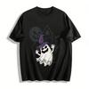 Spooky Witch Hat Ghost Halloween Graphic Casual Top Pure Cotton T-shirt