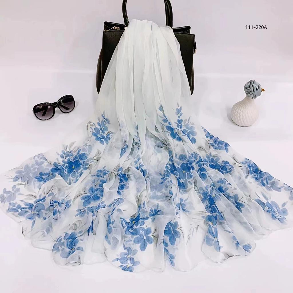 Silk Scarf Women Hijab Pashmina Long Beach Stoles Shawl Wrap Headbands Spring Warm Scarves Bandana Ladies Neckscarf Foulard