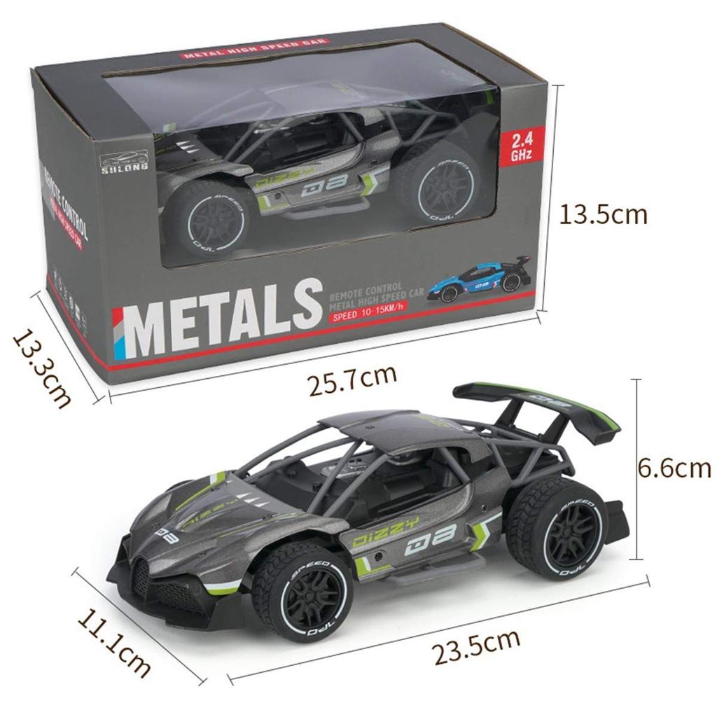 RC Car, Electric Racing Car, Off-Road Drifting, High Speed, High Stability, Alloy Shell, Shock Resistant (Gray)