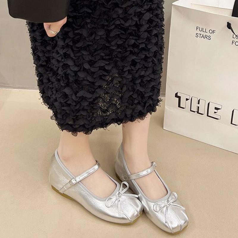 Märke trasig kod rea första lager kohud damskor mjuk sula inte trötta fötter enkelskor Mary Jane-skor inre höjdhöjande skor tofflor