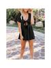 Women's Beach Jumpsuit Wide Leg V Neck Front Tie Summer Casual Romper