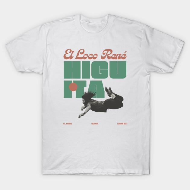 Men Black Print T-shirt Rene Higuita Minimalist No-Cut Transfer Paper Print Cotton Tshirt M белый