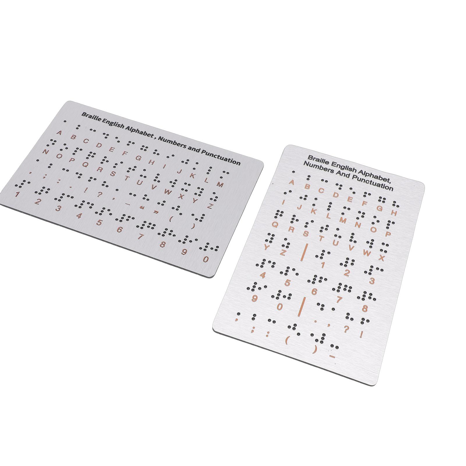 2 шт. Доска с английским алфавитом, цифрами и знаками препинания по Брайлю с прочными рельефными точками. Инструмент для изучения Брайля