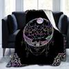 Colorful Moon Lotus Printed Flannel Blanket Gift Blanket Soft and Comfortable Suitable for Adults Home Picnic Travel