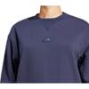 Adidas Solid Color Loose Casual Fleece Sweater Men Sweater Blue Purple IS1600