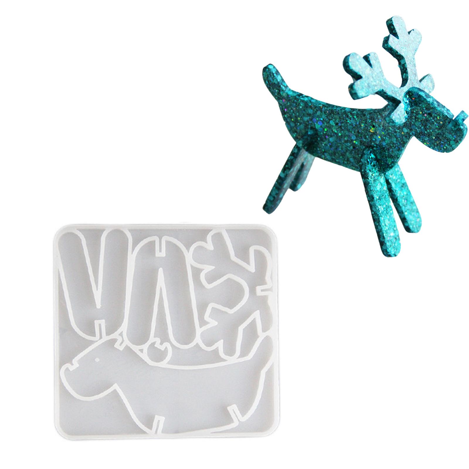 

Christmas Themed Ornament Mould Silicone Mold for Reindeer Figurine Decoration Gypsum Mold Jewelry Making Supplies