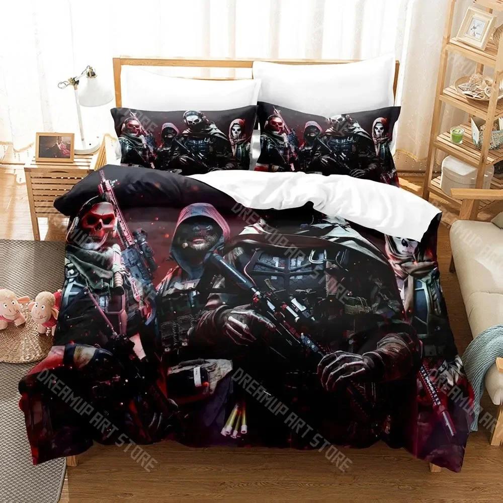 3D Print call of duty simon ghost riley Bedding Set Cartoon Anime three-piece set Adult Kid Bedroom Duvetcover Sets 3D Shooting