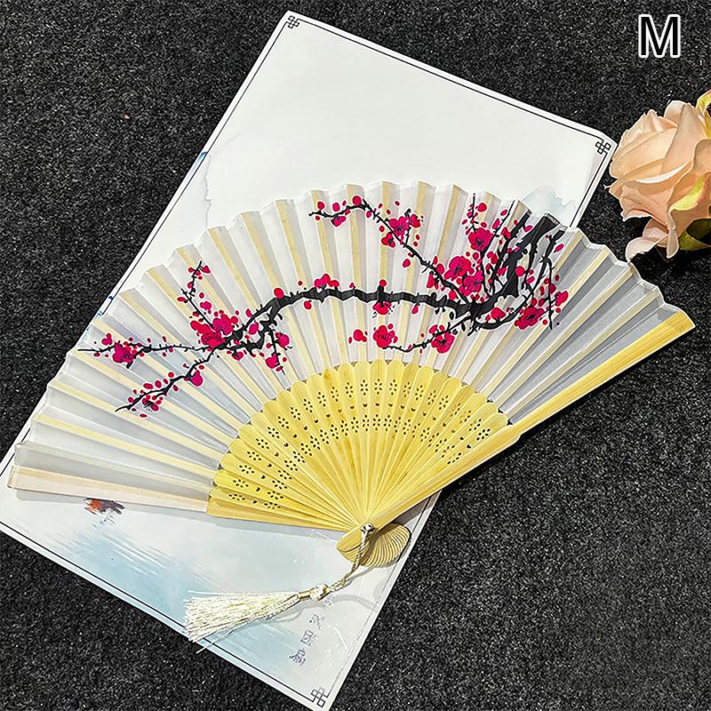 Vintage Silk Folding Hand Fan Chinese Bamboo Fans Craft Gifts Women Dance Performance Props Home Decoration Ornaments
