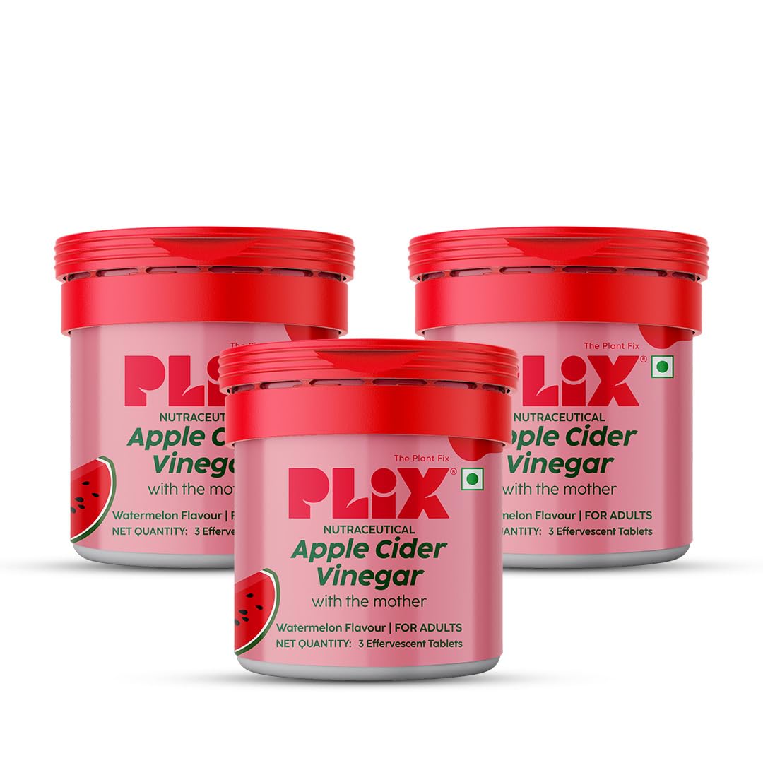 

Plix The Plant Fix Apple Cider Vinegar Effervescent Mini Watermelon Flavor Tablets Easy Daily Wellness Drink 3 Tablets X Pack of 3